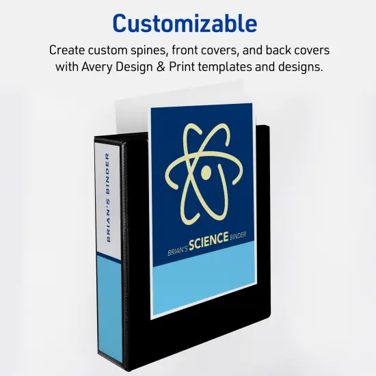 Avery Heavy-Duty View 3 Ring Binder, 2 Inch One Touch EZD Rings, 540-Sheet Capacity, 2.8 Inch Wide Spine, Customizable Clear Cover and Spine, 1 Green Binder (79683) {5}