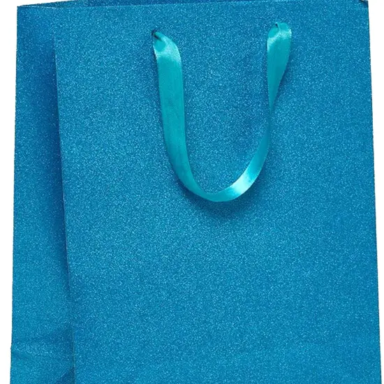 Elegant Glitter Grain Euro Totes 10 1/4'' x 4 3/4'' x 12 5/8'' for Retail Displays Turquoise {6}