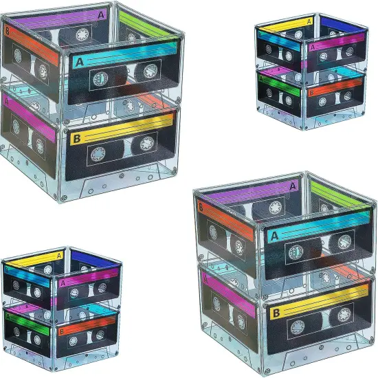 4E&rsquo;s Novelty Cassette Tape Bucket Centerpiece (8 Pack) &ndash; Retro 80s Party Decorations, 90s Party Decor {5}