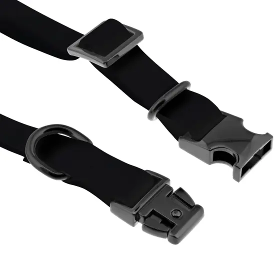 MiMu Small Silicone Dog Collar - Black 17in Stylish Dog Collar with Clasp Buckle {4}