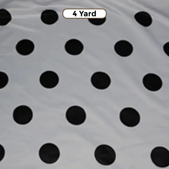 White Black Polka Dot Satin Print Fabric 60" Wide Dull Satin Design White Black Pocodot {1}