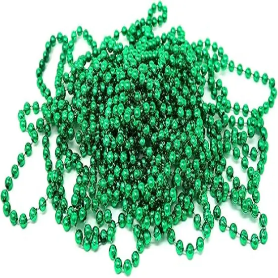 St Patricks Day Beads Necklace Bulk (72 Pack) Green Beads - St. Patrick's Day Gifts for Kids, 33" 7mm Kids Party Favor Supplies Costume Accessories by 4E's Novelty {2}