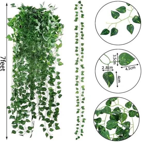 24 Pack 173ft Artificial Ivy Greenery Garland, Fake Vines Hanging Plants Backdrop for Room Bedroom Wall Decor, Green Leaves for Jungle Theme Party Wedding Decoration {2}