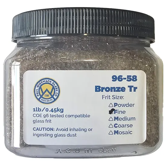 Wissmach Frit Fine Bronze Transparent 96-58 1Lb. Jar 96 COE {2}