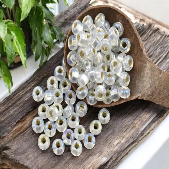 50G S/L Crystal AB Czech 2/0 Seed Beads {1}