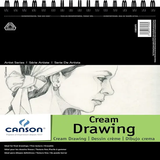 Canson Artist Series Cream Drawing 9"X12"-Side Wire, 60 Sheets {1}