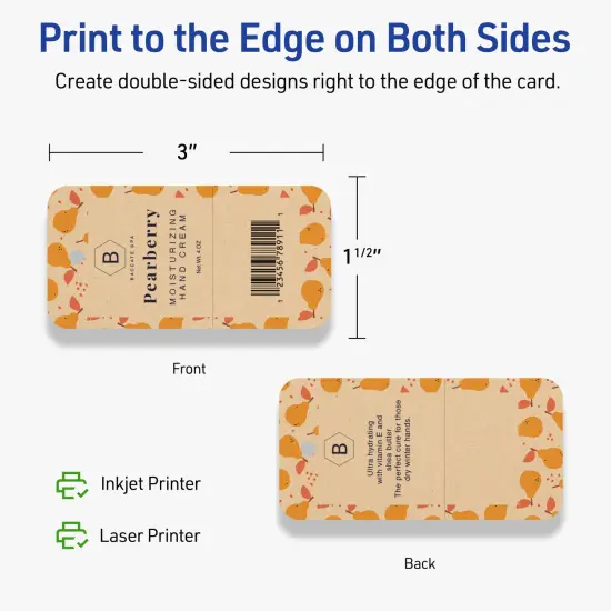 Avery Printable Perforated Rounded Rectangle Price Tags, Sure Feed Technology, 1-1/2" x 3", Matte Kraft Brown Cardstock, Print-to-The-Edge, Laser/Inkjet Printable, 100 Total {6}