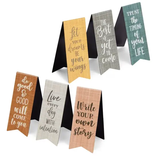36-Pack Inspirational Magnetic Bookmarks for Women with Motivational Quotes, Bulk Magnet Page Clips for Students, Teachers, Office, Reading, 6 Designs (2.5x1 in) Multicolor {7}