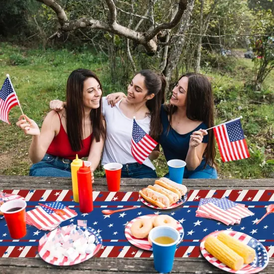 Patriotic Red White Blue Table Runner for Memorial Day, 4th of July, and Veteran's Day, Perfect for Home, Party, Kitchen, Dining Decorations {4}