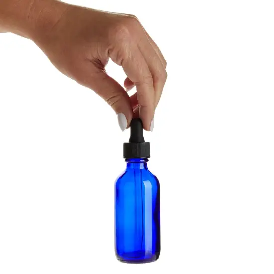 30 Pack 2 Oz Blue Glass Eye Dropper Bottles with 6 Funnels for Essential Oils, Travel Aromatherapy Perfume, Liquid Cosmetics (36 Pieces) {7}