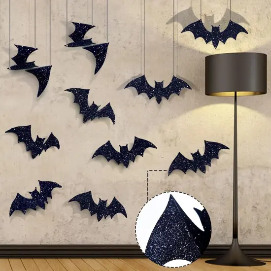 10Pcs Hanging Bats Stickers Wall Decals {4}
