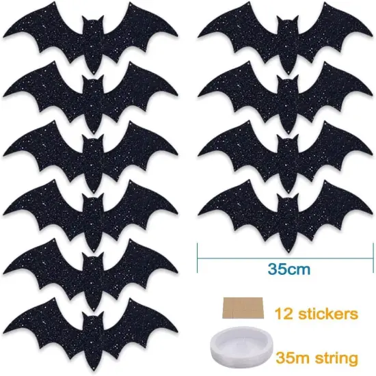 10Pcs Hanging Bats Stickers Wall Decals {3}