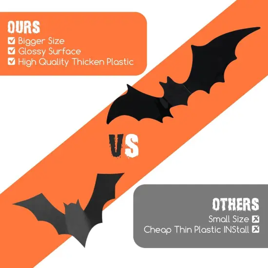 170PCS Halloween Decoration Bats {2}