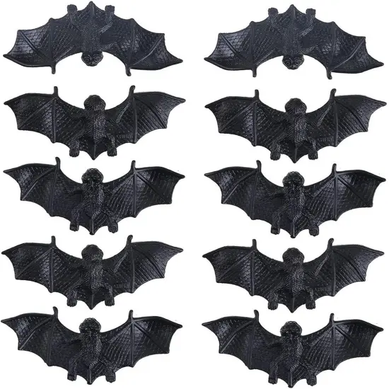 10 Pieces Fake Bats Wall Decor - Black {1}