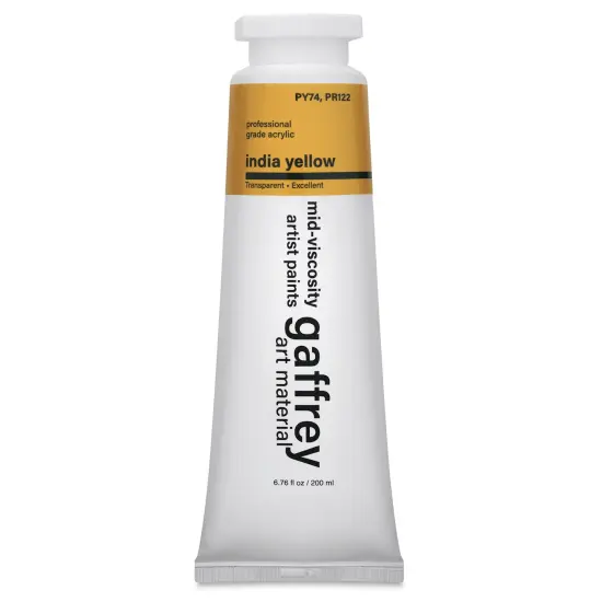 Gaffrey Art Material Standard Body Acrylic Paint - India Yellow, 200 ml tube {1}