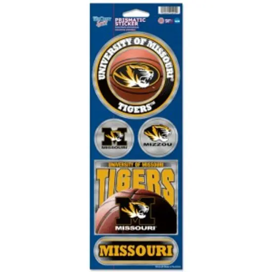 NCAA Missouri Tigers Prismatic Stickers, Team Color, One Size {1}