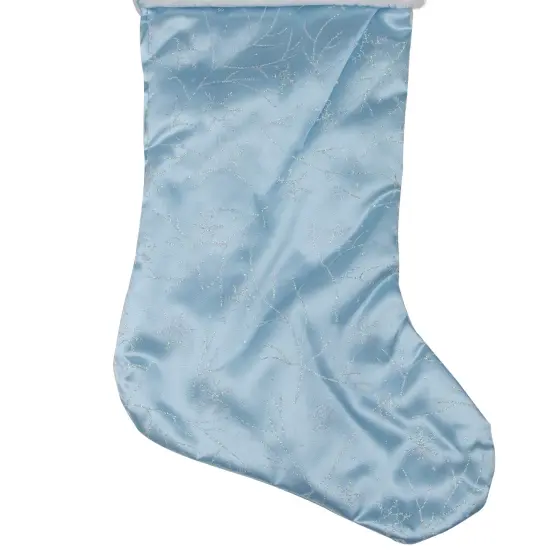 Northlight 20.5-Inch Blue and White Sheer Organza Christmas Stocking with Faux Fur Cuff {5}