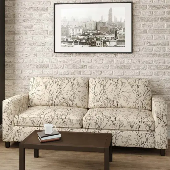 Upholstery Fabric - Black,Grey & Silver Leaves Upholstery Fabric 54 Inches" {2}