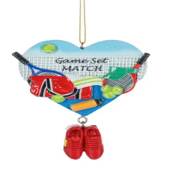 Tennis Game-Set-Match - Heart Ornament {1}