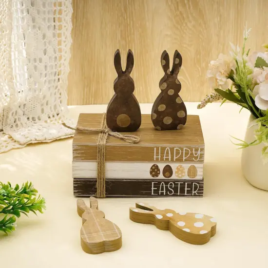 7-Piece Easter Wooden Tiered Tray Decor &ndash; Farmhouse Bunny Set {2}