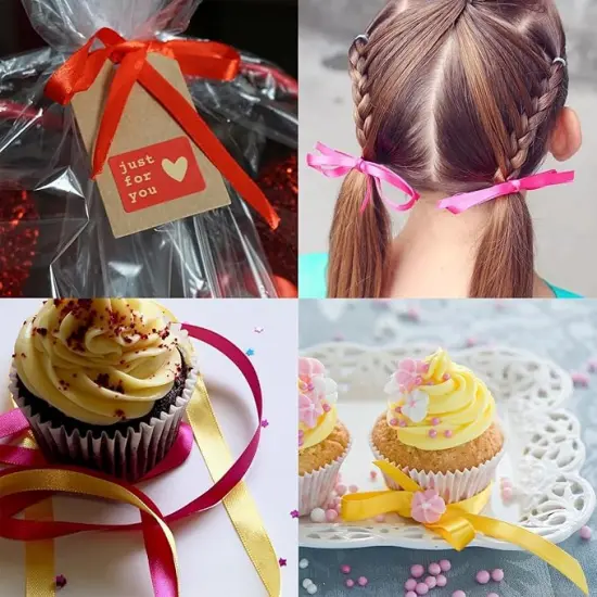 Double Faced Dusty Pink Satin Ribbon 1/4 Inch &times; 100 Yards Satin Ribbon Ideal for Gift Wrapping Flower Bouquet Art Crafts Sewing Weddings Floral Arrangements & Bows {4}