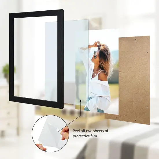 12x18 Inch Solid Wood Poster Frames with Wall Mounting Hanging Picture Frame Set {3}