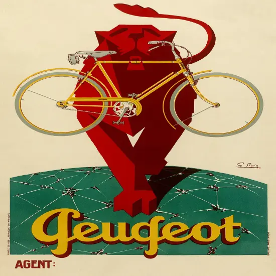 Peugeot Vintage Bicycle Poster {1}