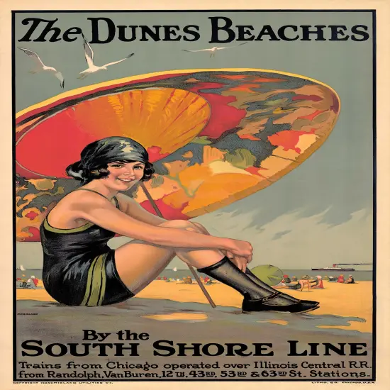 The Dunes Beaches - Vintage Travel Poster Prints {1}