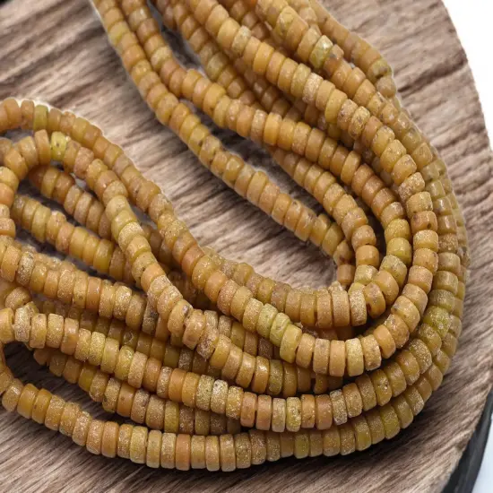 6x3mm Rustic Aged Camel Brown Indonesian Heishi Beads (20" Strand) {4}