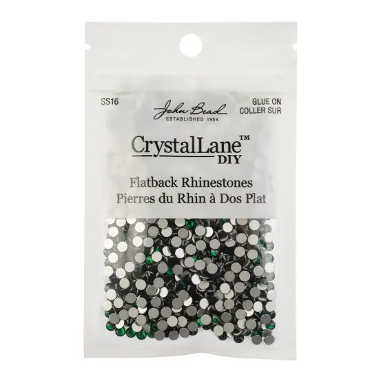 Crystal Lane DIY SS16 Glass Flatback Rhinestones, 1440pcs Emerald {3}