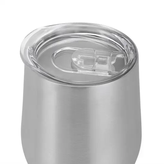 Makerflo 12 oz Stainless Steel Wine Tumbler with Clear Splash Proof Lid, Craft-Ready for DIY Gifts & Personalization (Epoxy, UV DTF, Vinyl, and Laser Engraving) {3}