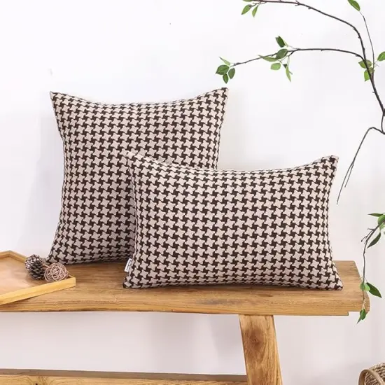 Jacquard Textured Windmill Decorative Throw Pillow Covers for Couch/Sofa/Bedroom, 2 Pack, 18x18 inch {4}