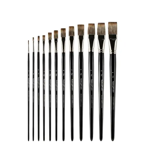 Creative Mark Hamburg Premiere Professional Oil Painting Brushes - Flat #8 Oil Paint Brush - Handmade in Germany, Natural & Synthetic Hair Blend, Long Triple-Lacquered Birch Handle {4}