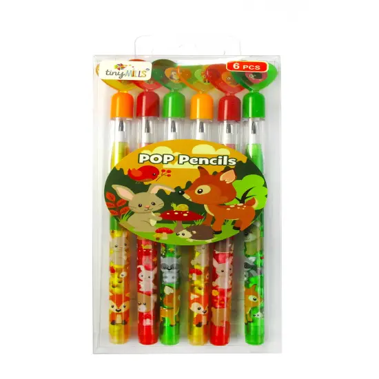 Woodland Animals 6 Pcs Multi Point Pencils Easter Basket Stuffer {1}