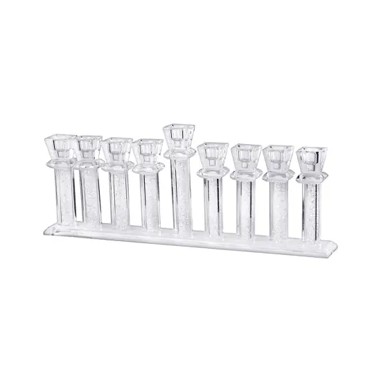 Crystal Menorah with Inner Stones By Kinor Decor {1}