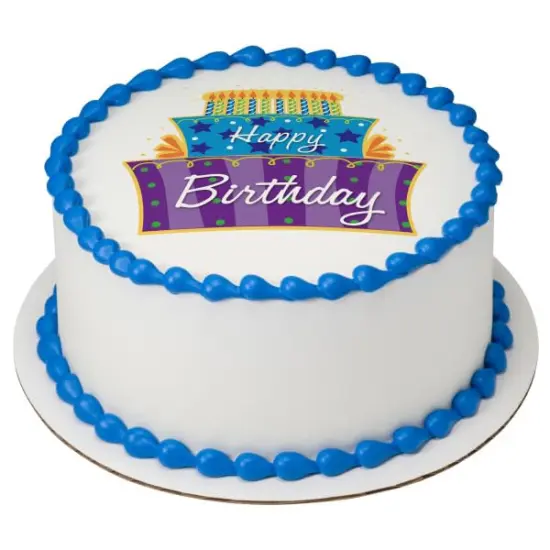 Happy Birthday PhotoCake&reg; Edible Cake Topper Icing Image for 6 inch Round cake or larger {1}