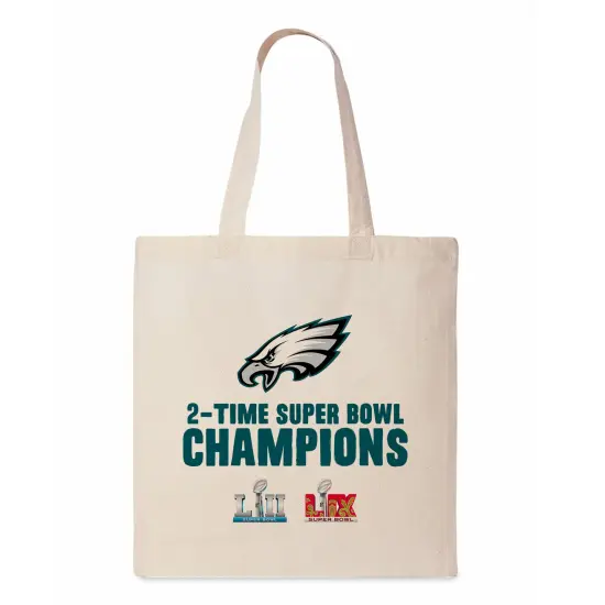 NFL Philadelphia Eagles 2025 Super Bowl LIX Multi Champ Overtime Canvas Tote 14X15 Inches {1}