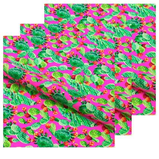 Cactus Leaves Printed Spandex Fabric {3}