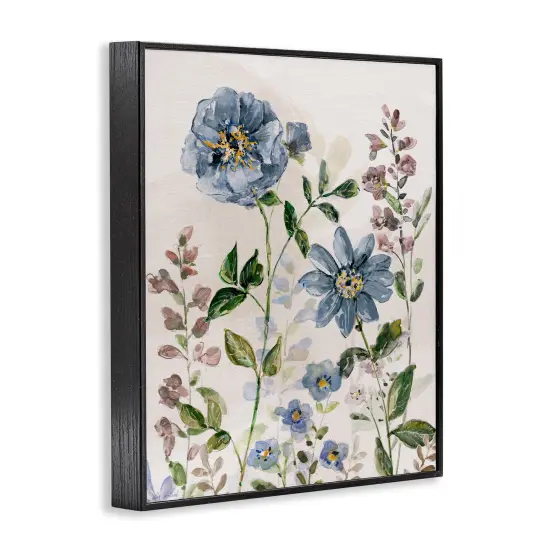 Stupell Industries Blushing Blue Garden Flowers Framed Giclee By Sally Swatland {3}