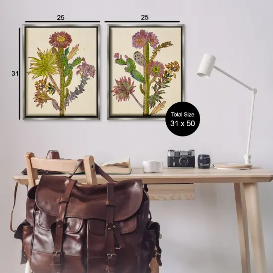 Stupell Industries Neon Blooms Cacti 2pc Floating Frame Set By Melissa Wang {3}
