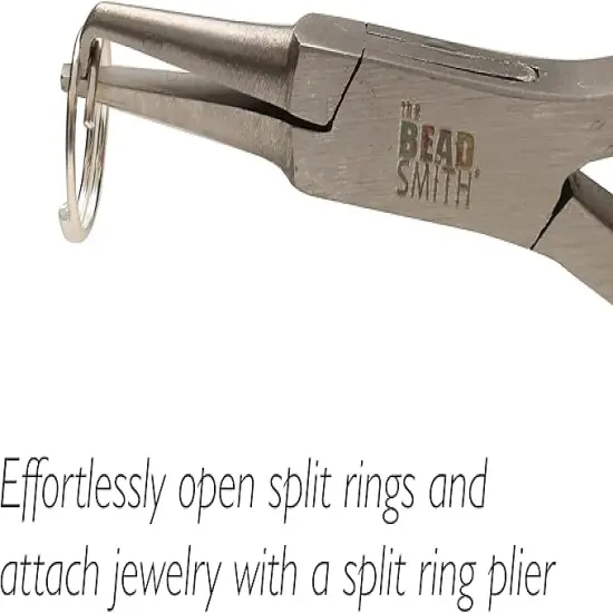 The Beadsmith Split Ring Pliers - Easily Opens Split Rings to Attach Findings, w/ Double Leaf Springs, Use with Any Size {2}