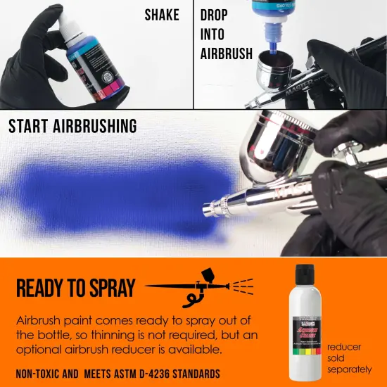 Neon Orange, Fluorescent Special Effects Acrylic Airbrush Paint, 1 oz. {3}