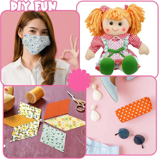 100 Pcs 8 x 8 Inch Cotton Fabric Squares Multicolor Precut Quilting Fabric {5}