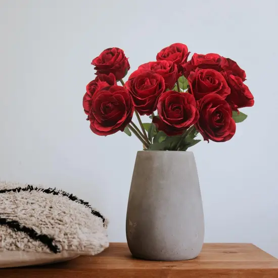 12 Pcs Silk Red Rose Bouquet for Home Decoration {4}