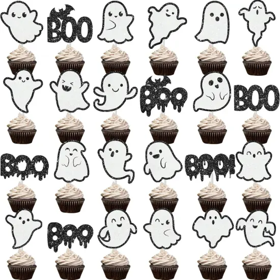 Halloween Ghost Cupcake Toppers {2}