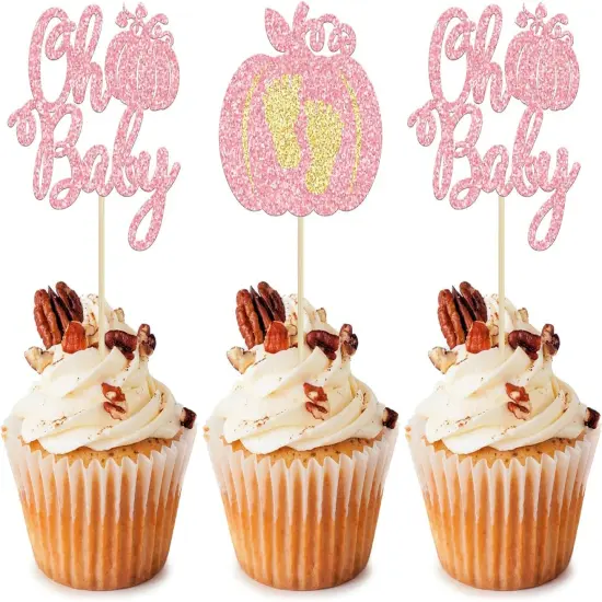 Pumpkin Oh Baby Cupcake Toppers {1}