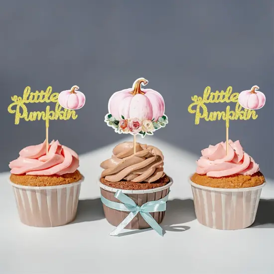 24 Pack Little Pumpkin Cupcake Toppers {2}