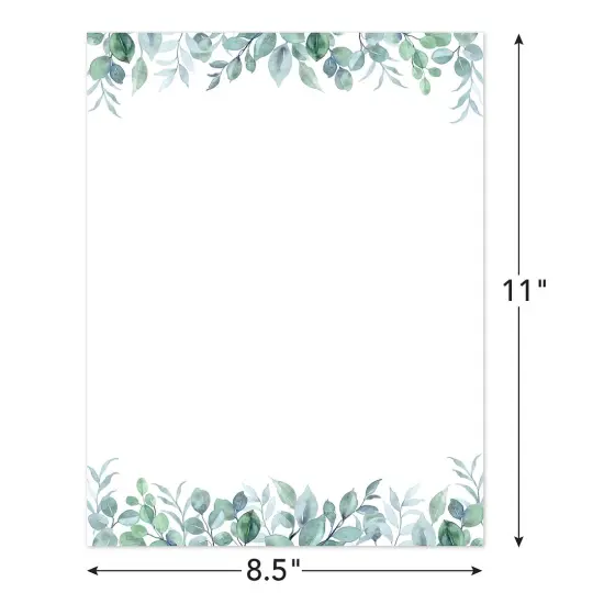 Great Papers! Elegant Eucalyptus Letterhead, for Invitations, Announcements and Personal Messages, Printer Friendly 8.5&rdquo;x11&rdquo;, 50 Pack {2}