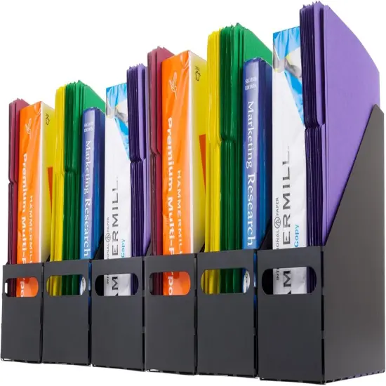 IRIS USA Letter/Legal File Metal Magazine File Holders, Black - 6Pack {1}