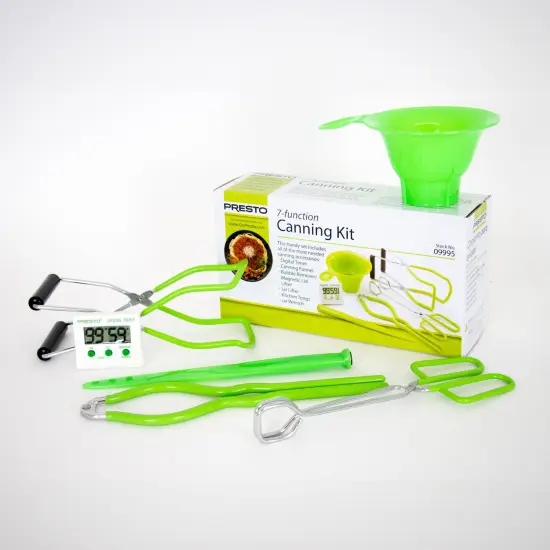 Presto 6 Piece Canning Tool Set Funnel Jar Lifter Wrench Tongs Lid Lifter Timer {1}